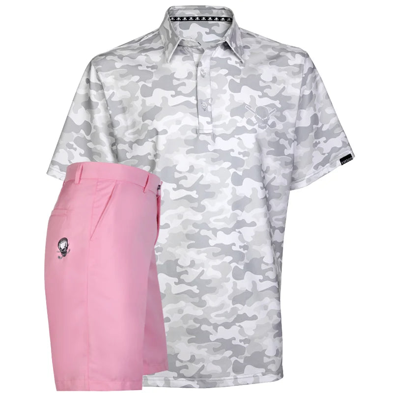 camo golf outfit