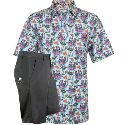 sea blue golf outfit