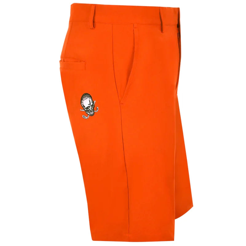 men's orange golf shorts