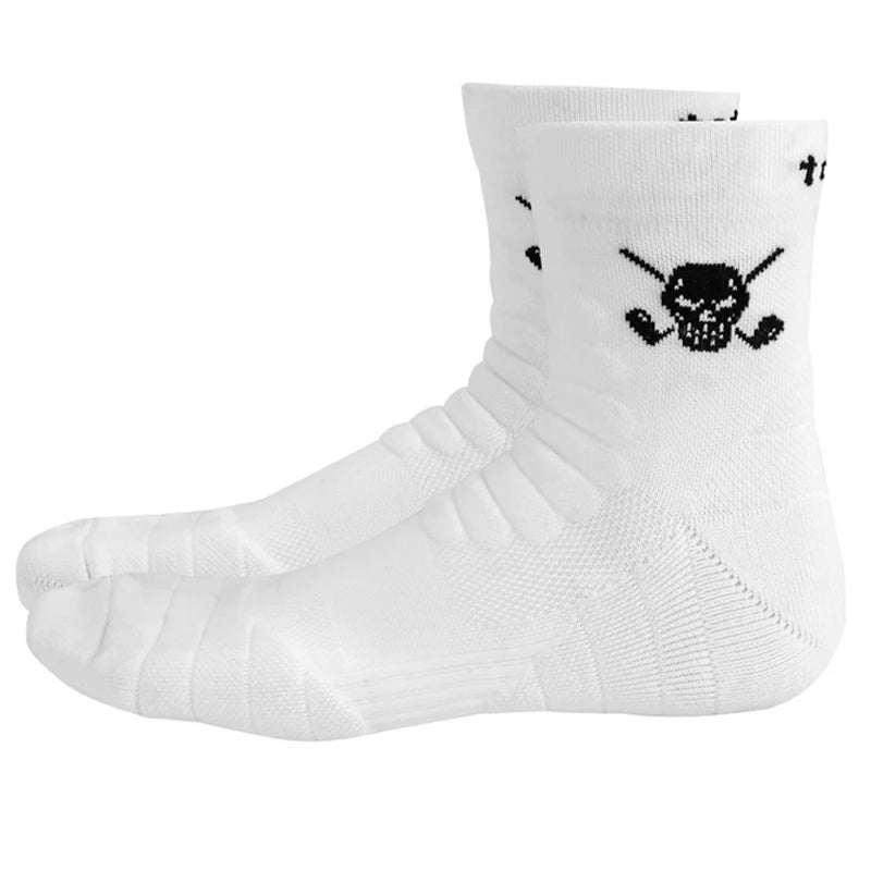men's golf socks quarter in white