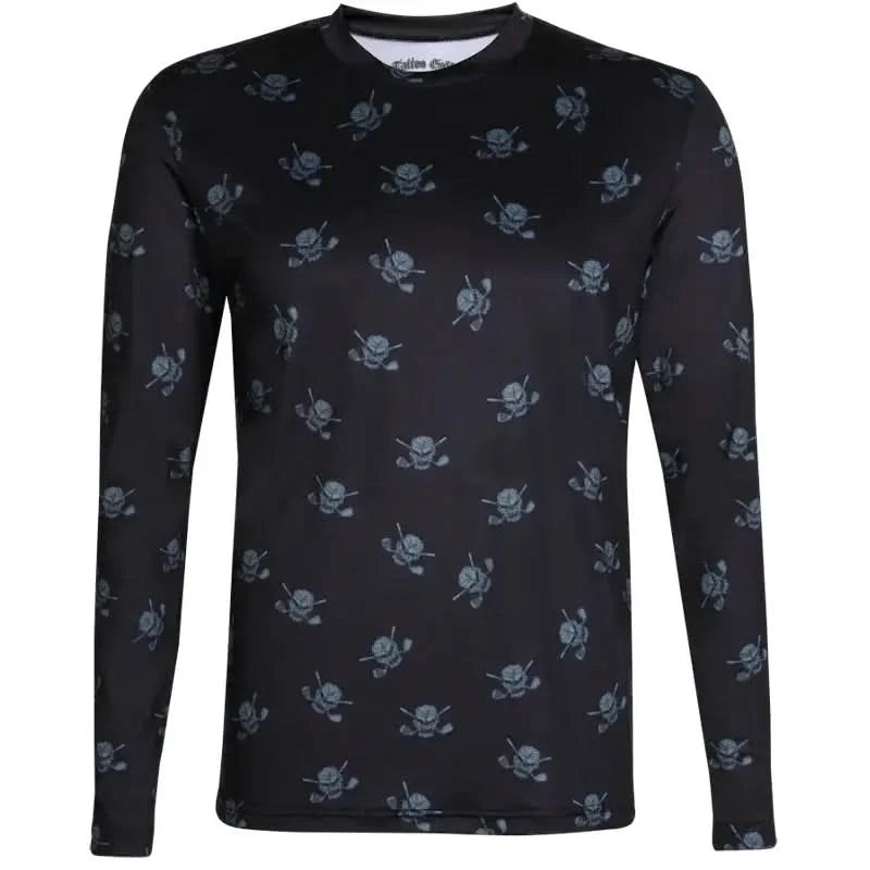 men's golf undershirt black skull