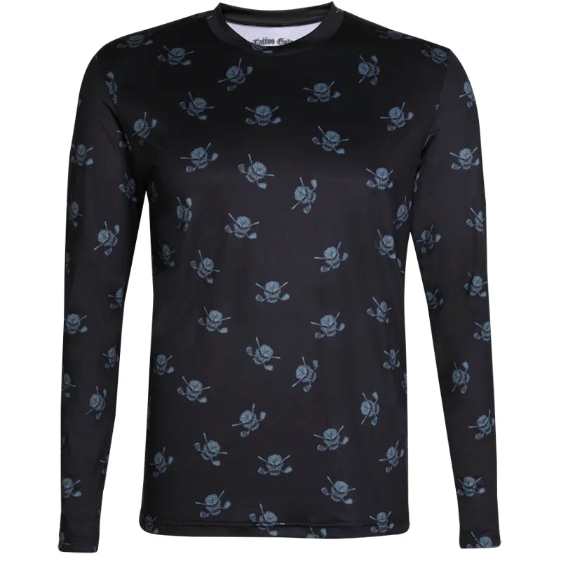 men's golf undershirt black skull