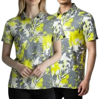 Hawaiian matching couples floral golf shirts