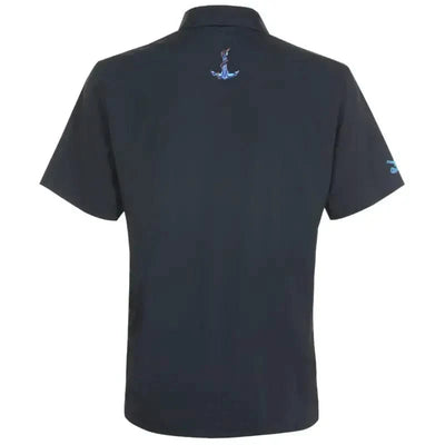 Black birdie polo shirt with a small logo on the chest 