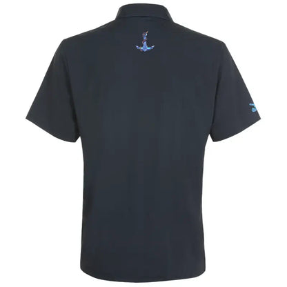 Black birdie polo shirt with a small logo on the chest 
