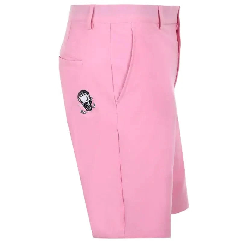 OB ProCool Golf Shorts in pink with Tattoo Golf logo, designed for comfort and performance on the golf course.