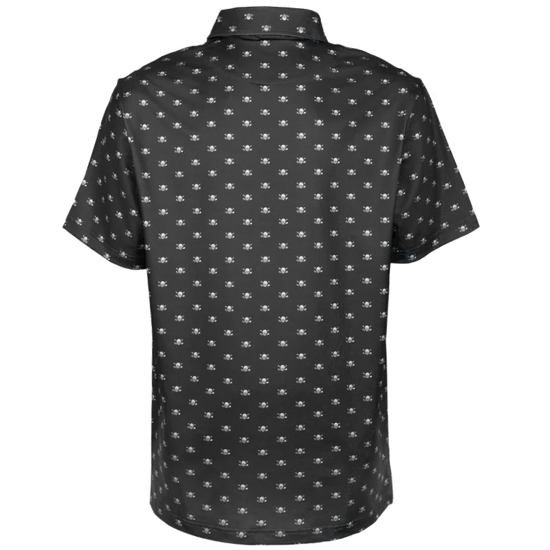 small skulls golf shirt in black