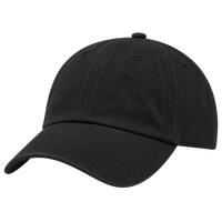 Plain black curved-brim cap shown for comparison.