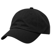Plain black curved-brim cap shown for comparison.