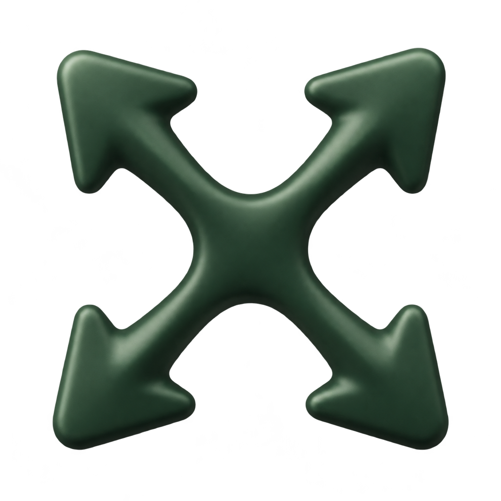 Four green arrows pointing diagonally outward in an illustration of stretch.