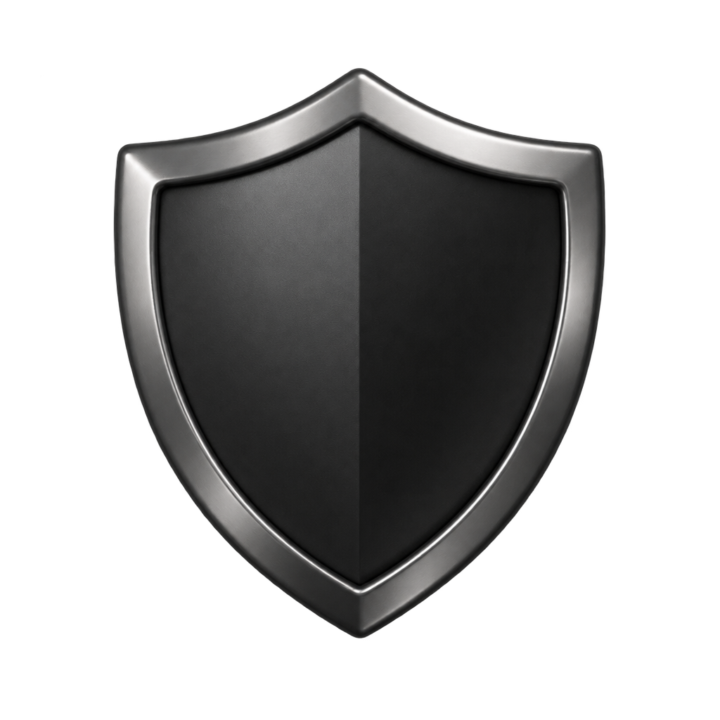Black shield with a silver border.
