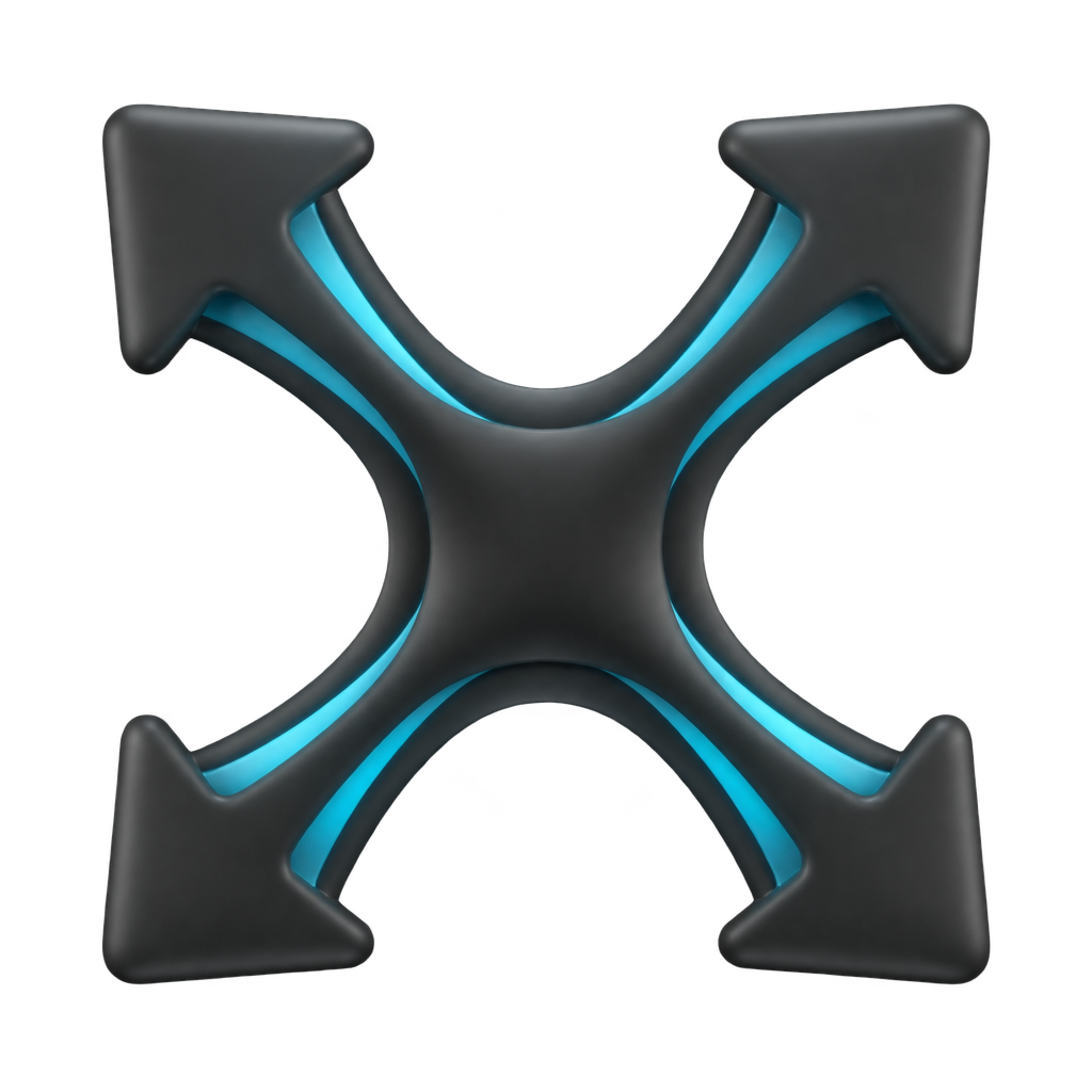 Four dark arrows with blue accents pointing diagonally outward in an illustration of stretch.