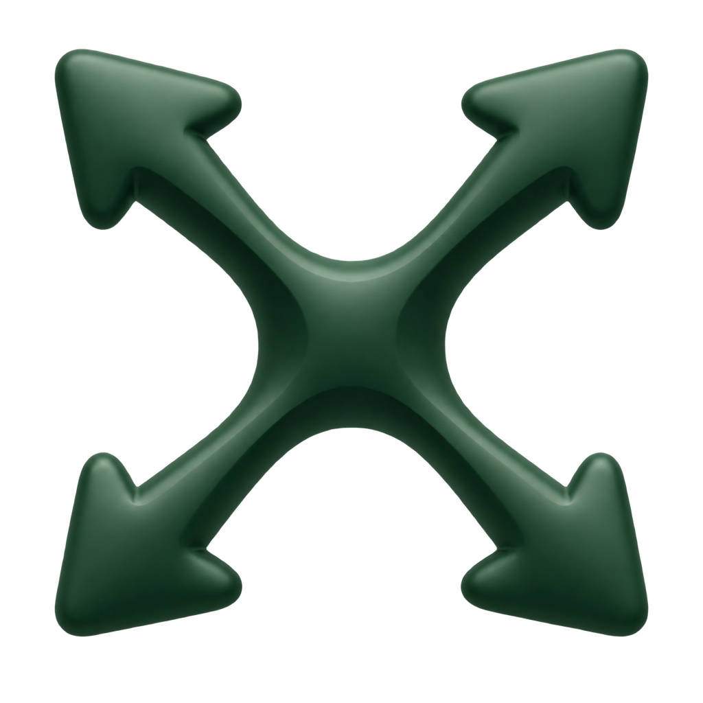 Four green diagonal arrows illustrating stretch.