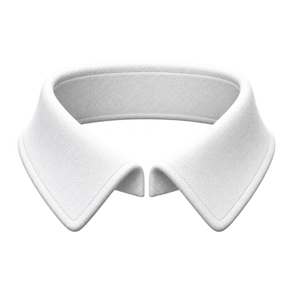 Illustration of a white shirt collar.