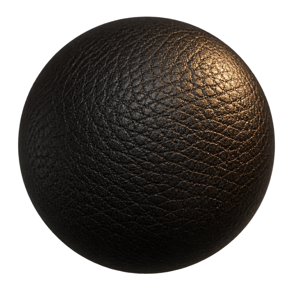 Illustration of a dark pebbled surface sphere with amber highlights.
