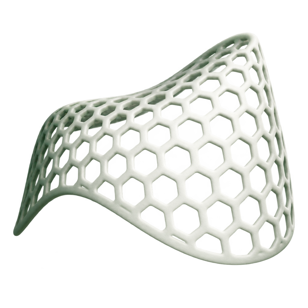 Illustration of white honeycomb mesh.