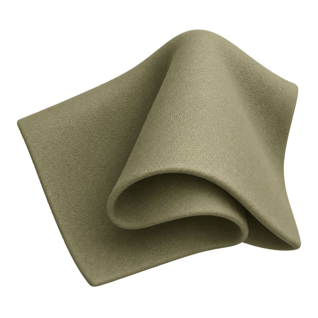 Illustration of folded beige fabric.