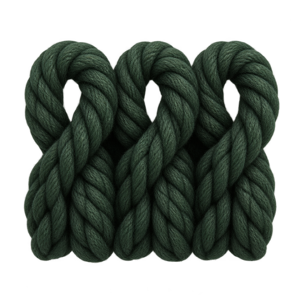 Illustration of enlarged dark green knit stitches.