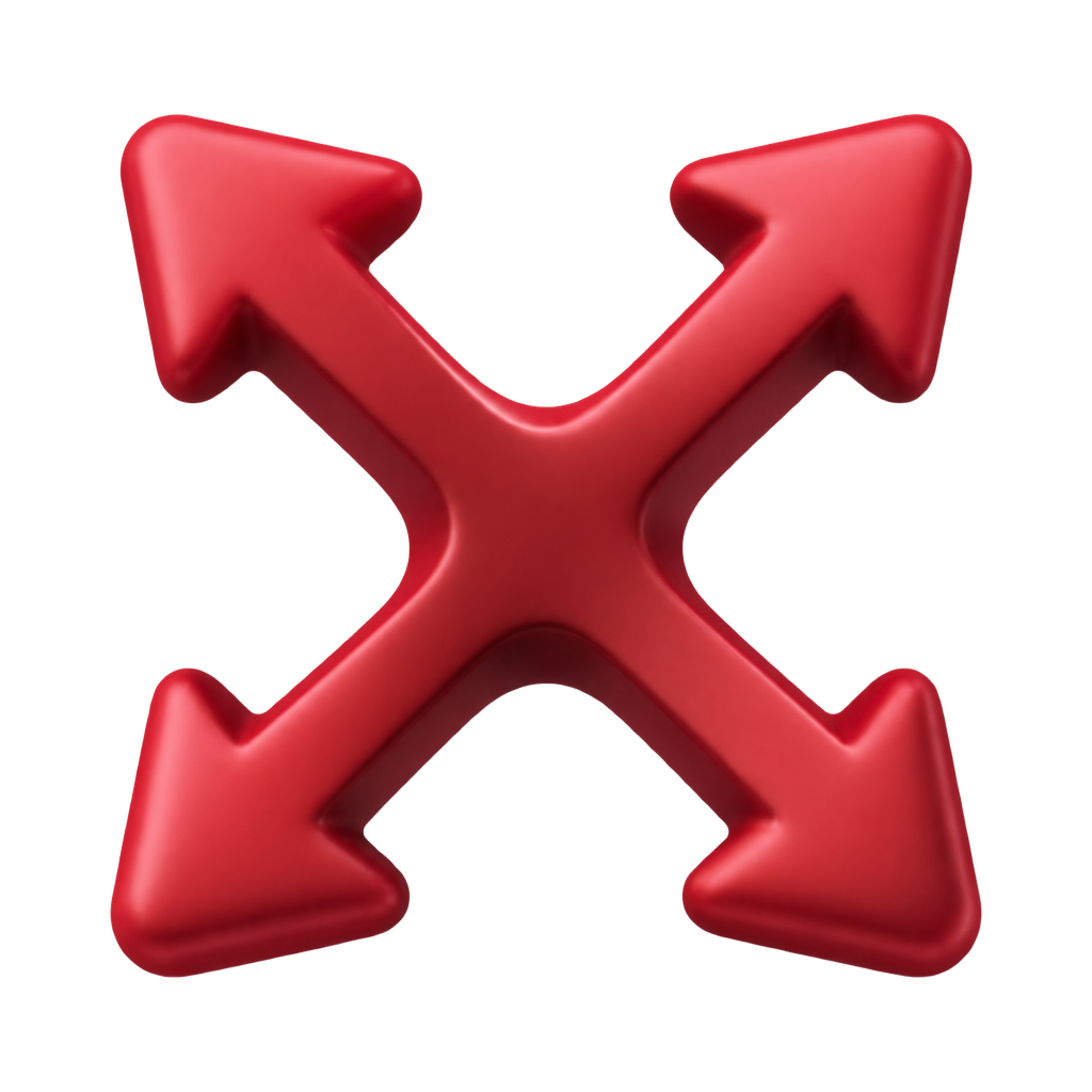 Four red diagonal arrows illustrating stretch.
