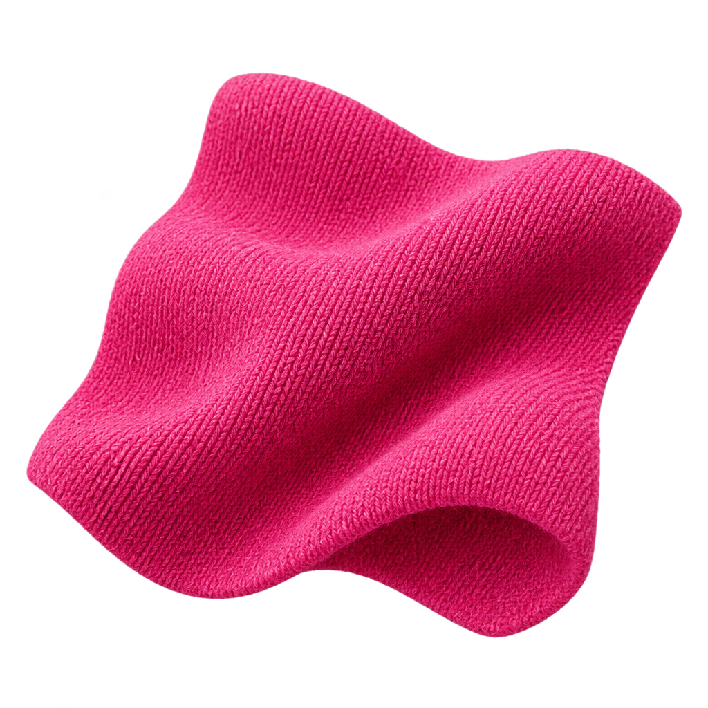 Illustration of softly folded bright pink fabric.