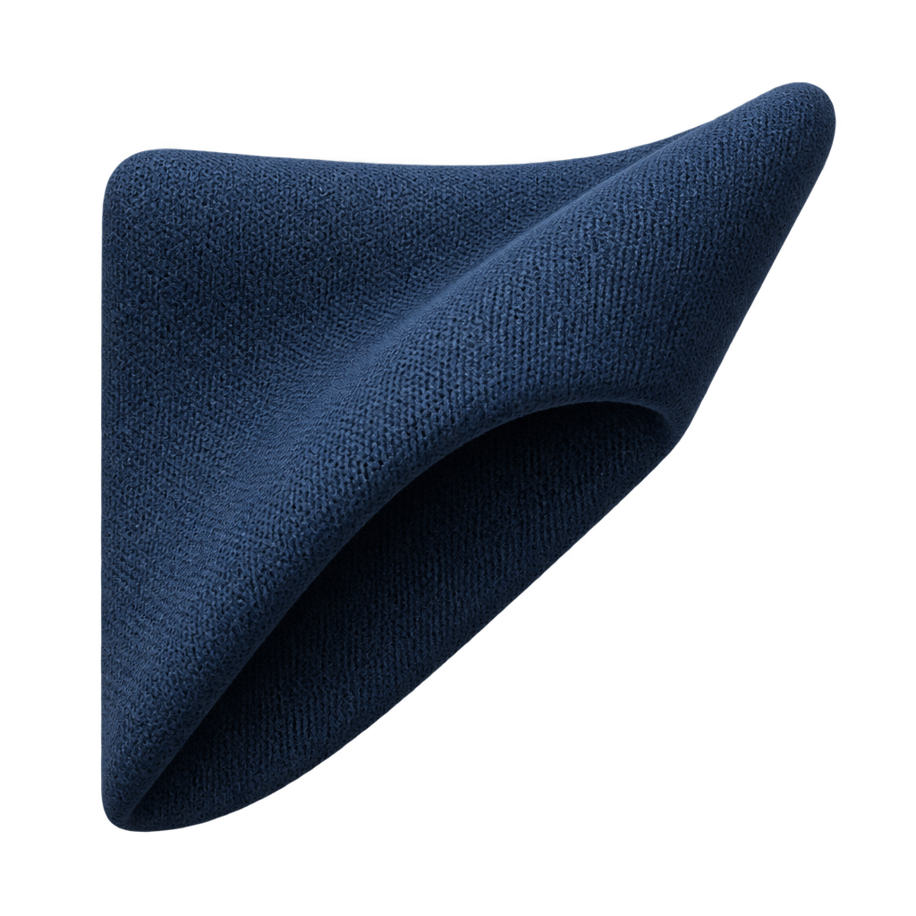 Illustration of a folded navy fabric swatch.