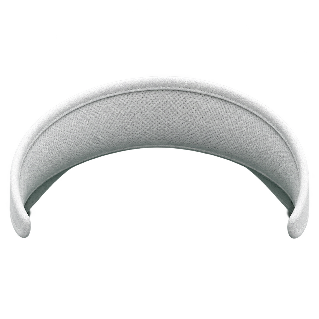 Illustration of a curved white padded band.
