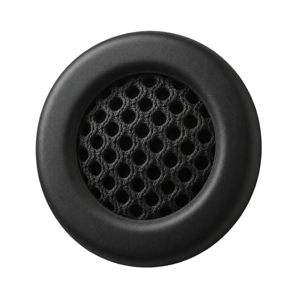 Illustration of a black mesh-filled ventilation eyelet.