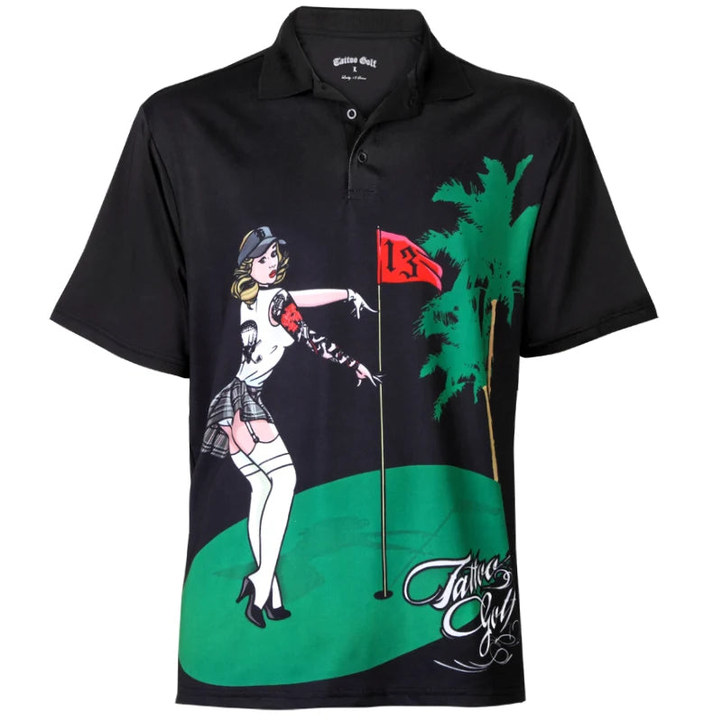 Pin High Performance Men's Golf Shirt (Black) - Price Slashed!