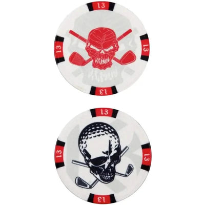 white poker chips golf ball marker