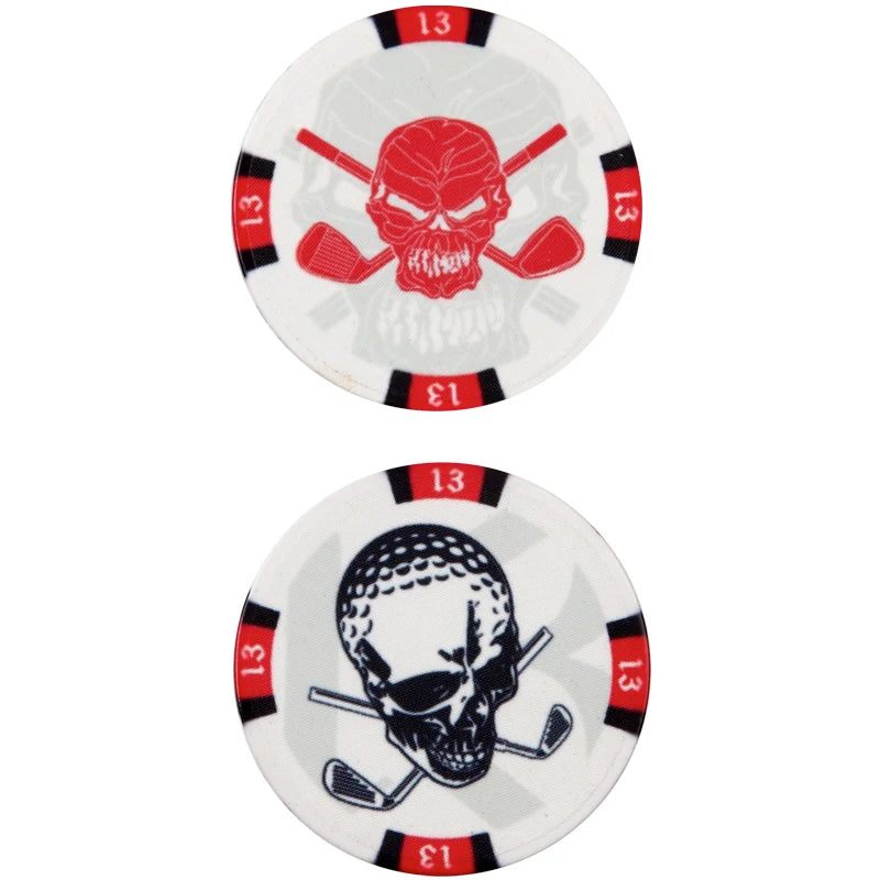 white poker chips golf ball marker