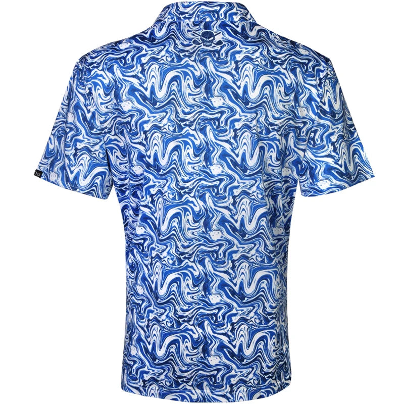 men's blue golf shirt