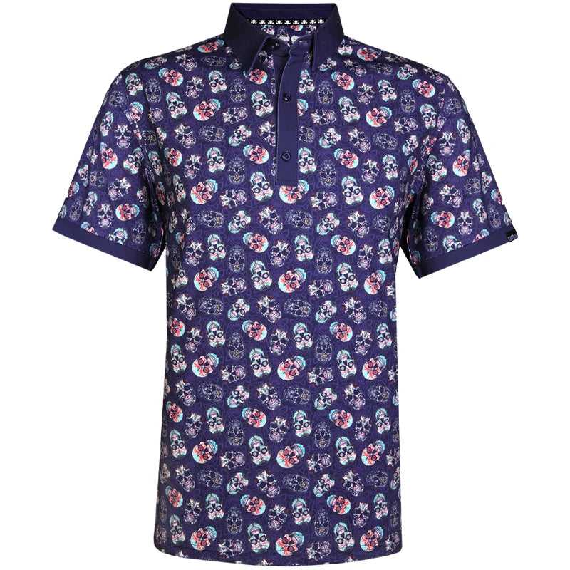 sugar skull golf polo