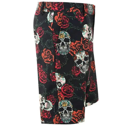 crazy sugar skulls golf shorts