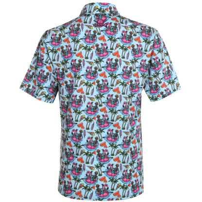 sea blue crazy golf shirt