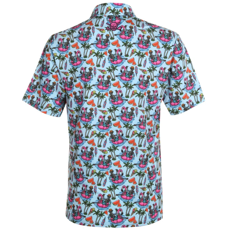 sea blue crazy golf shirt