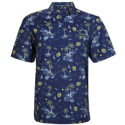 Summertime Cool-Stretch Men's Golf Shirt (Dark Blue) - Price Slashed!