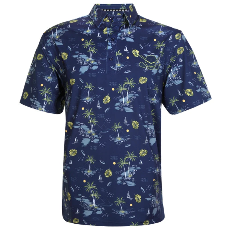 Summertime Cool-Stretch Men's Golf Shirt (Dark Blue) - Price Slashed!