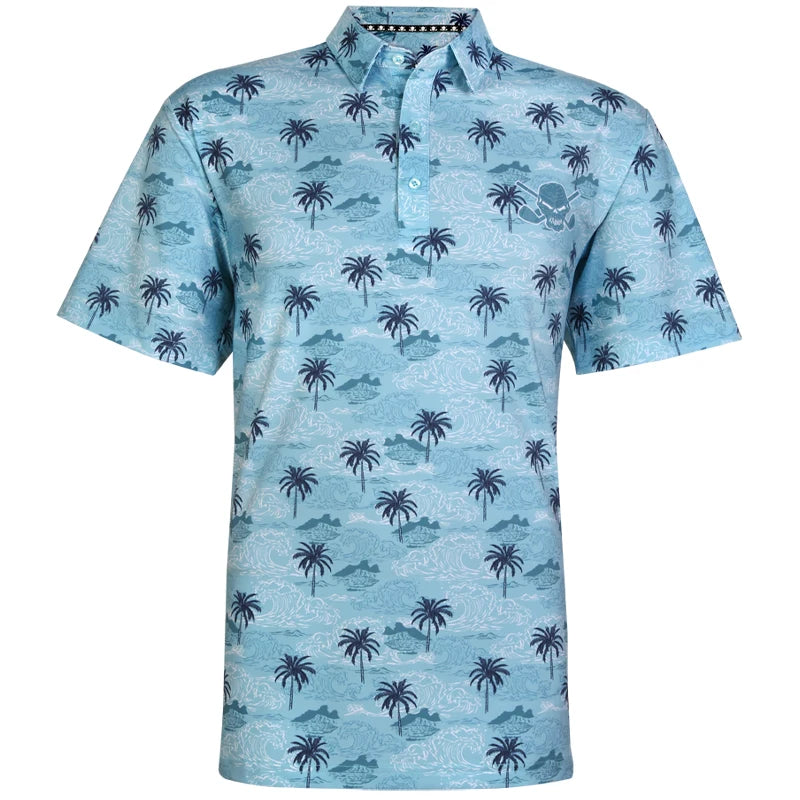 Summertime Cool-Stretch Men's Golf Shirt (Light Blue) - Price Slashed!
