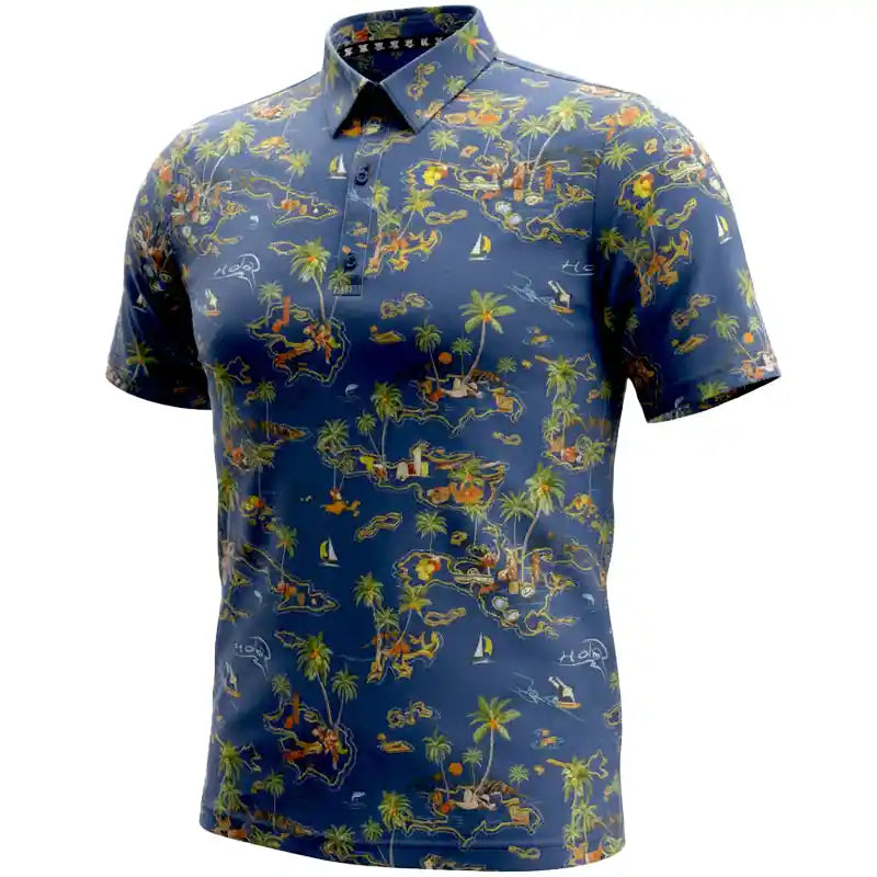 Men's vintage Hawaiian design golf shirts