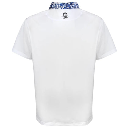 men's white golf shirt